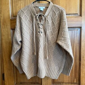 Design History Tan V-Neck Sweater